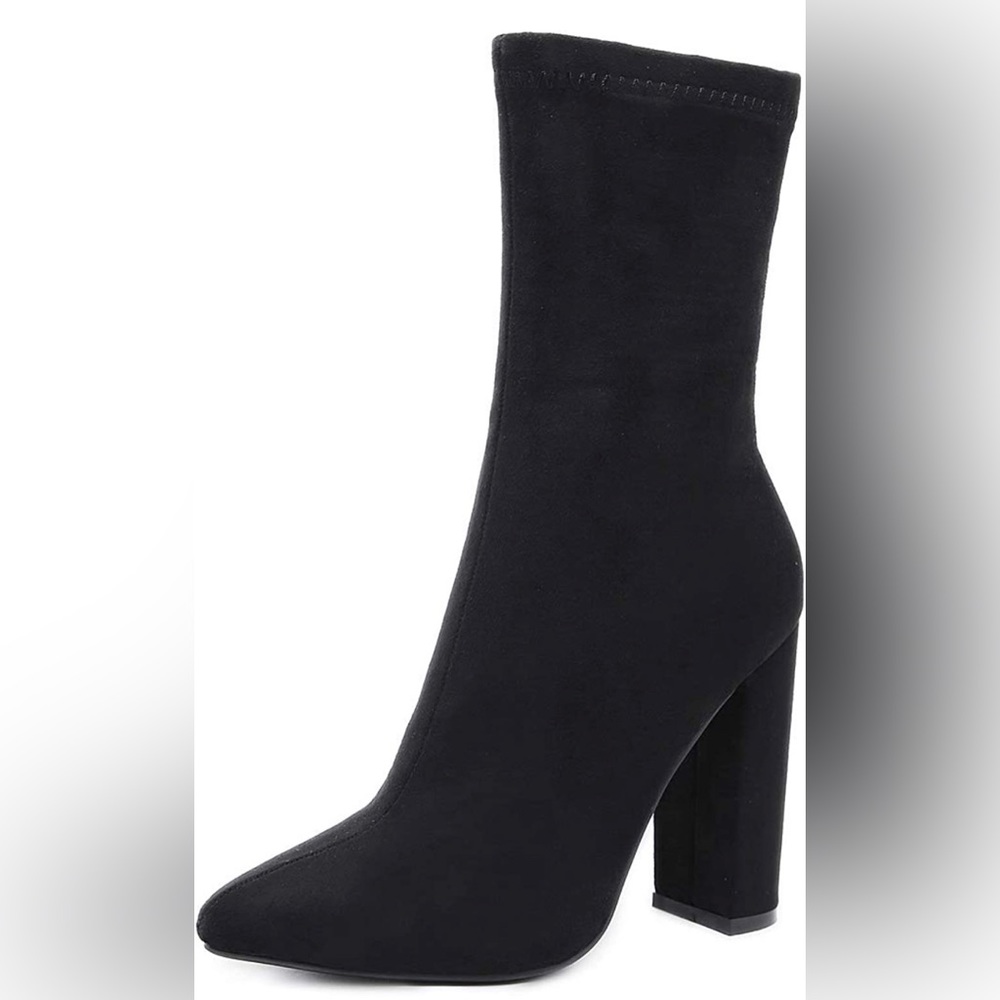 Black Pointed Toe Booties